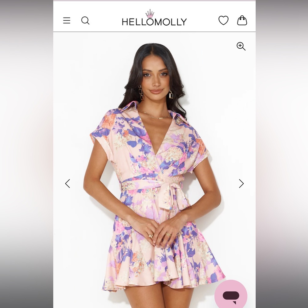Hello Molly Pastel Pink & Lavender Floral Mini Dress